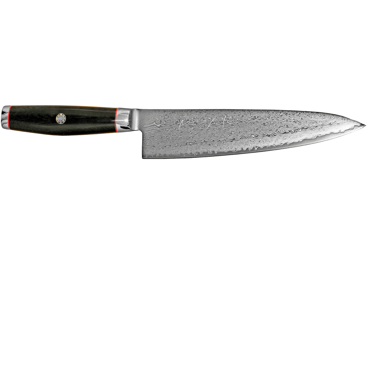 Yaxell Super Gou Ypsilon kokkiveitsi - Tehokas 20 cm veitsi, pitkä ja kapea Damaskusterä tarkkaan ja vaivattomaan leikkaamiseen.