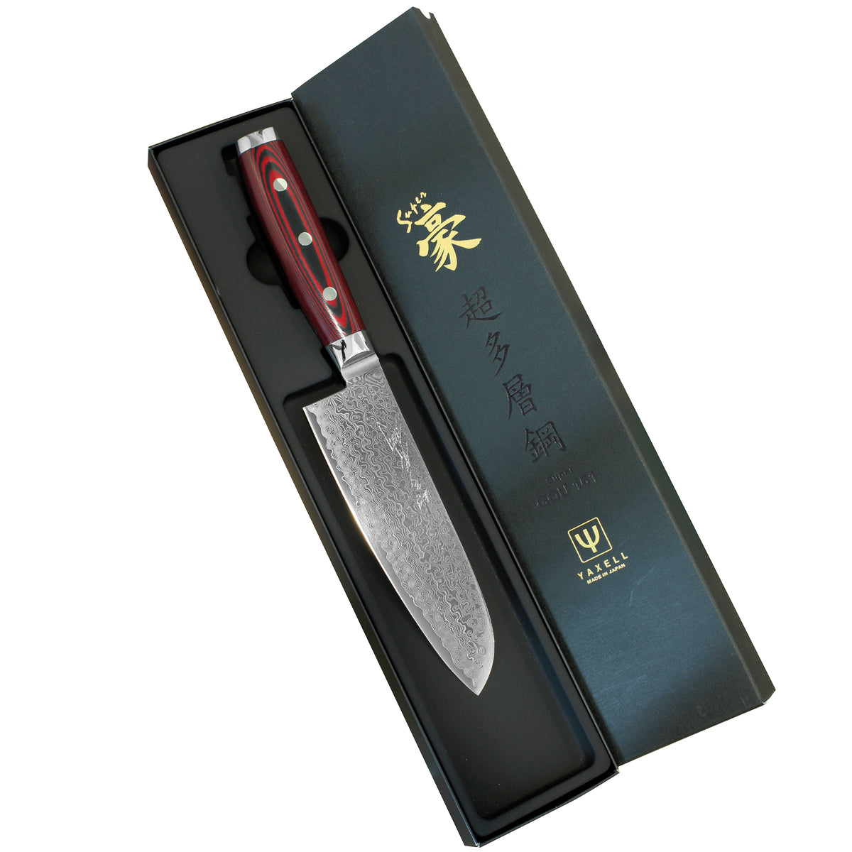 Yaxell Super Gou Santoku - Laadukas Japanilainen Veitsi lahjapakkauksessa, täydellinen premium-veitsi kokille tai lahjaksi