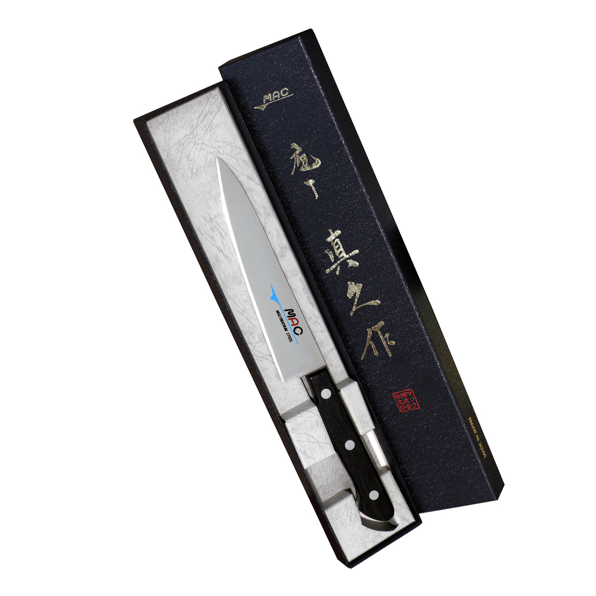 MAC Chef veitsi kevyt vihannesveitsi - 13.5 cm lahjapakkauksessa. Tyylikäs japanilainen keittiöveitsi tarkkaan viipalointiin.