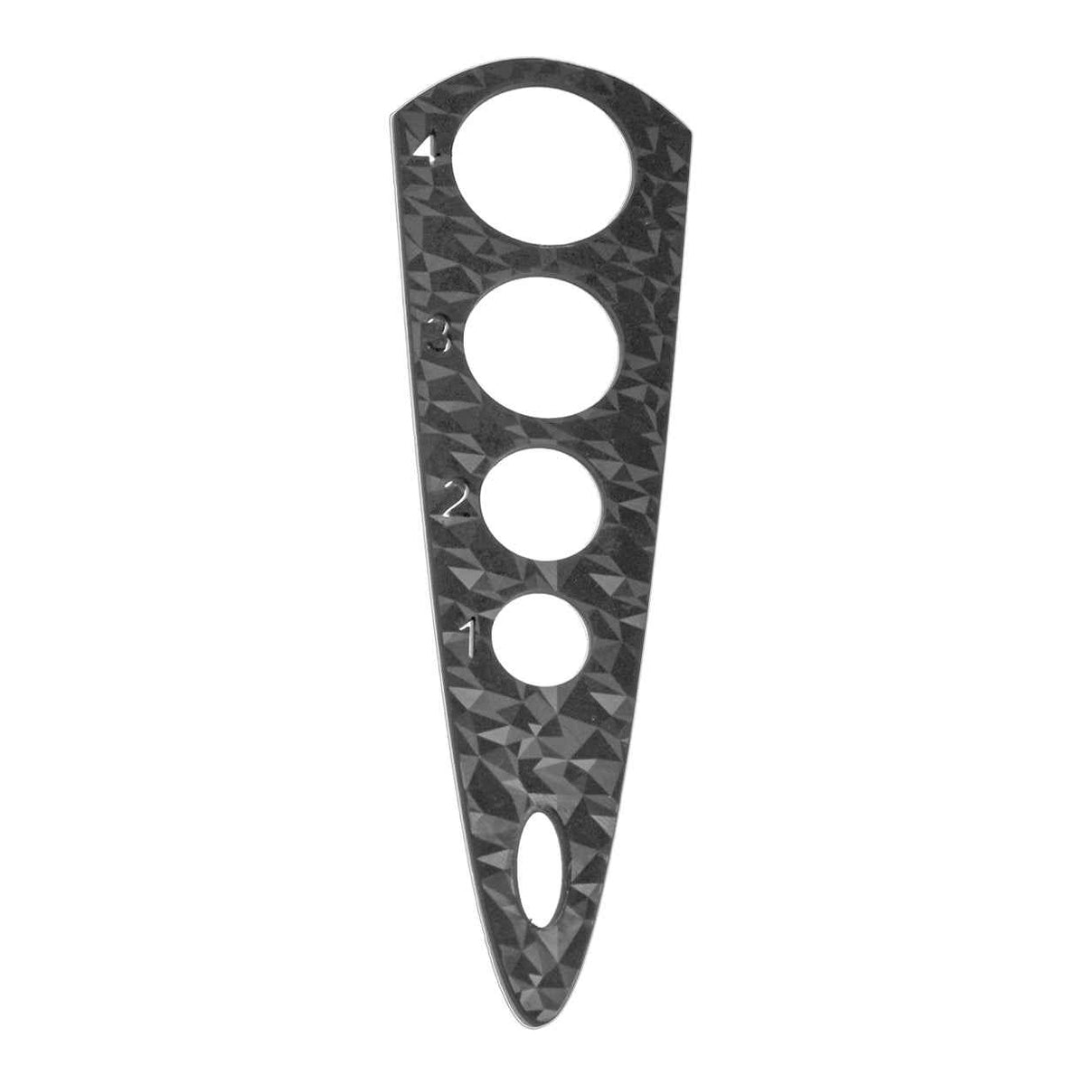 Pastamitta 1-4 annosta - 3D tulostettu | Suomi valmistettu, musta geometrinen kuviointi. Keittiöväline pastan annoskoon mittaamiseen.