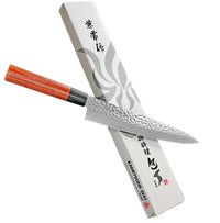 Kanetsune Seki kokkiveitsi 21 cm ja alkuperäinen pakkaus, japanilainen käsityö yhdistettynä käytännölliseen keittiövälineeseen.