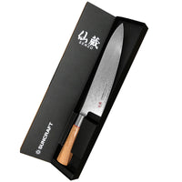 Suncraft Senzo Damascus Twisted Octagon Kokkiveitsi, 20 cm