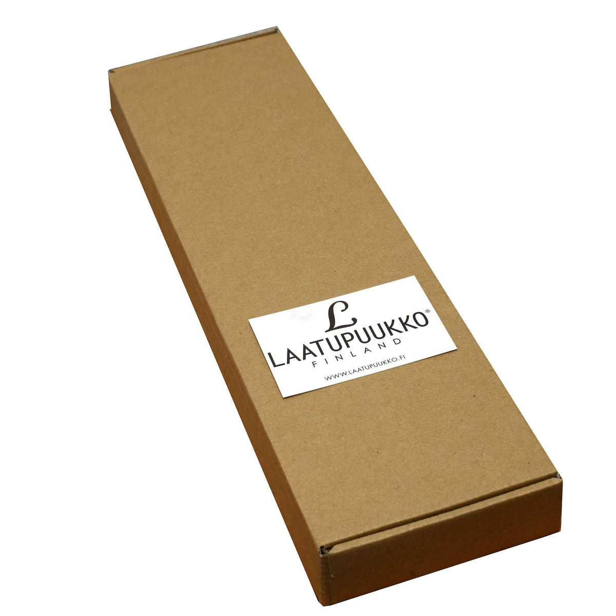 Laatupuukko yleisveitsi toimitetaan tyylikkäässä ruskeassa pahvipakkauksessa, jossa Laatupuukko Finland -logo. Täydellinen lahjapakkaus.