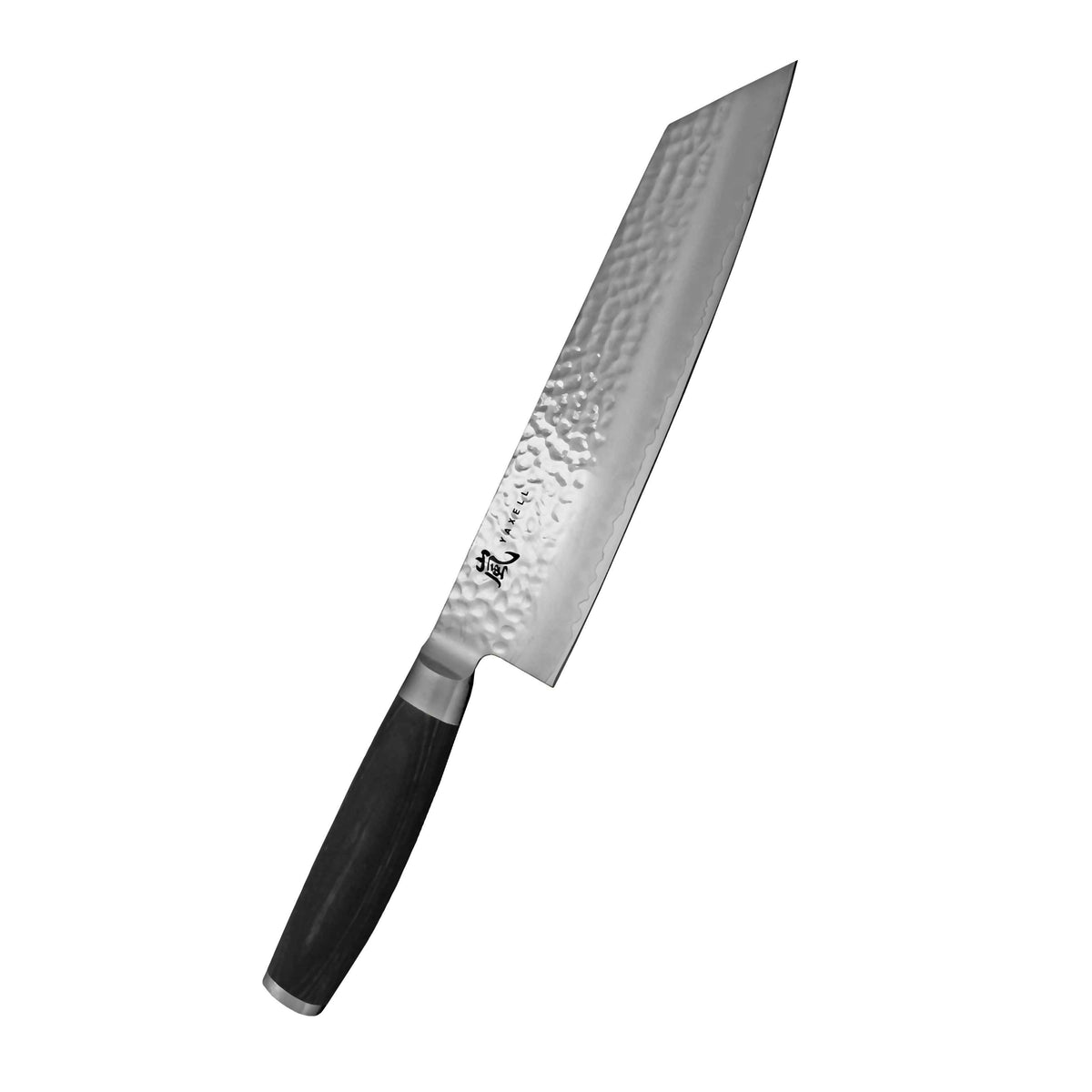 Yaxell Taishi kiritsuke 20 cm, kuvioitu terä ja musta kahva sivusta