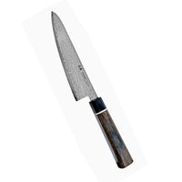 Suncraft Senzo Damascus Black Mini Santoku -veitsi, 14 cm, 33-kerroksinen terä, VG10-teräs, ergonominen puukahva.