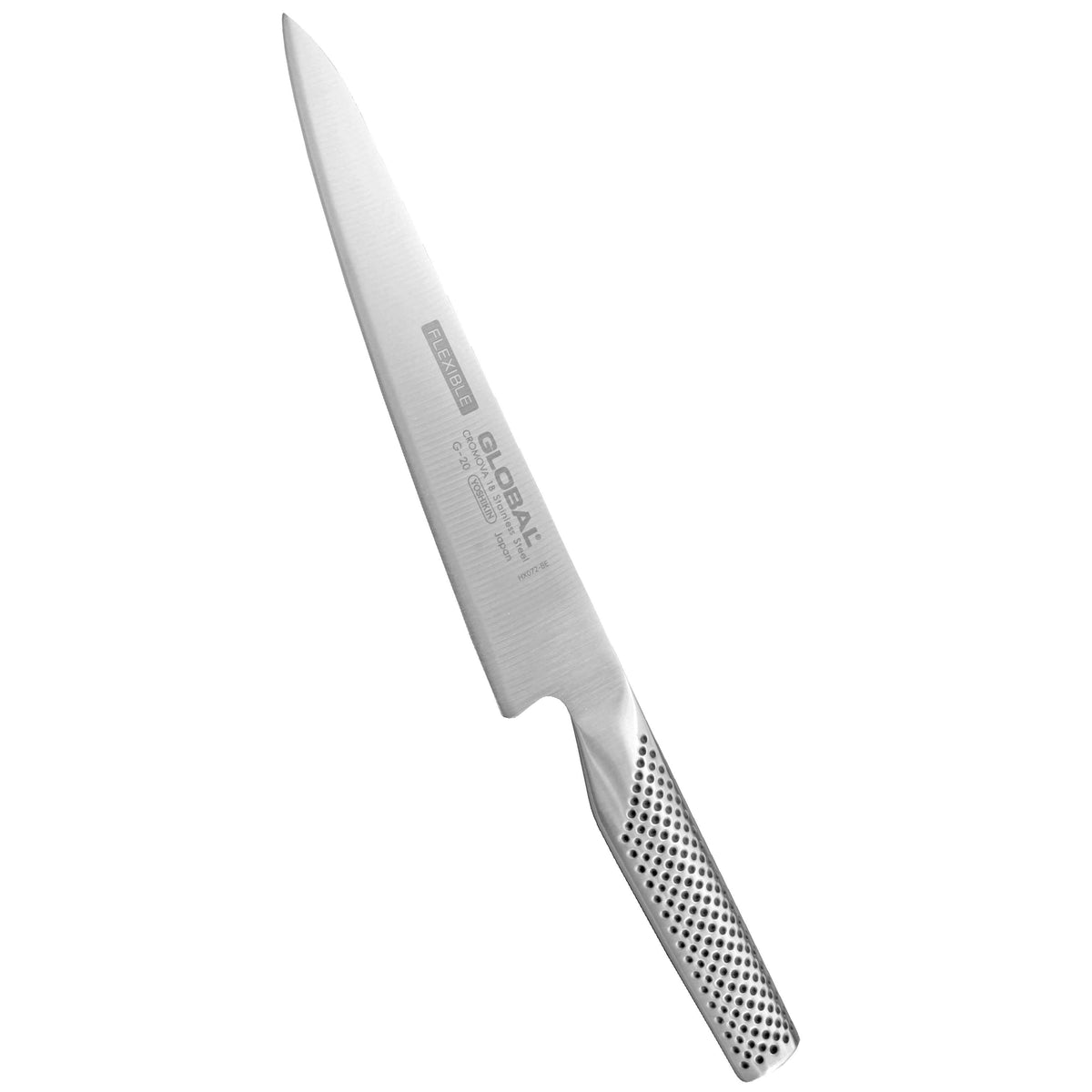 Global Classic G-20 filettiveitsi 21 cm, joustava terä ja rei'itetty Global‑kahva, ruostumaton teräs