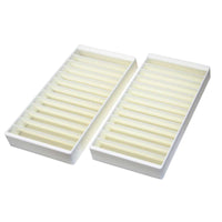 Kaksi Maustelokerikkoa vetolaatikkoon, 13 lokeroa - Järjestä PLA, pinottavat valkoiset säilyttimet maustepussien järjestämiseen keittiössä.