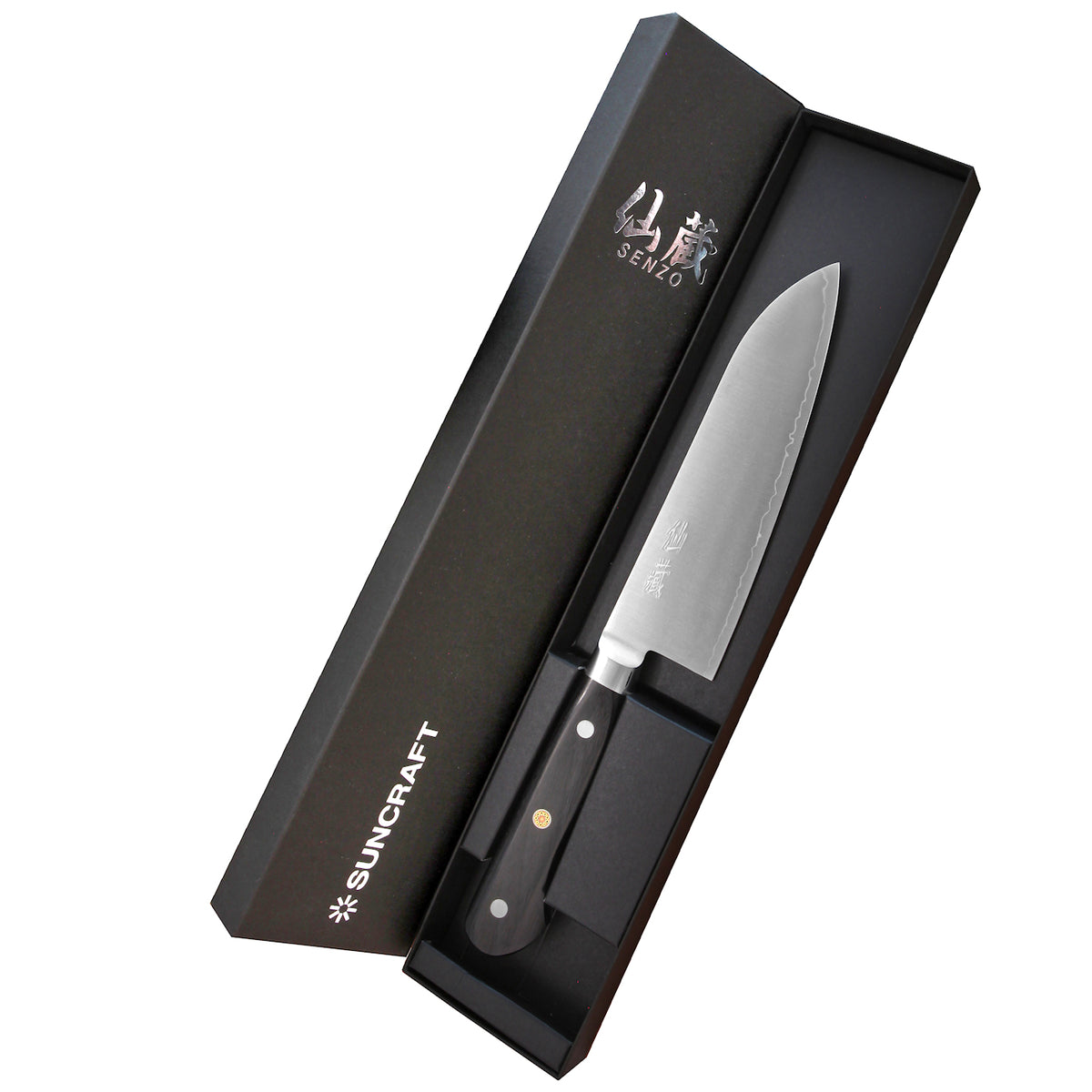 Suncraft Senzo Pro Santoku - Täysi Ruoto Veitsi 16.5 cm tyylikkäässä lahjapakkauksessa, täydellinen lahja keittiömestareille.