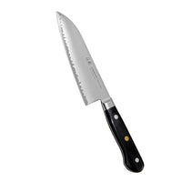 Suncraft Senzo Pro Santoku - Täysi Ruoto Veitsi 16.5 cm, japanilainen kokkiveitsi, jossa terävä SG2-terä ja kolmella niitillä kiinnitetty puukahva.