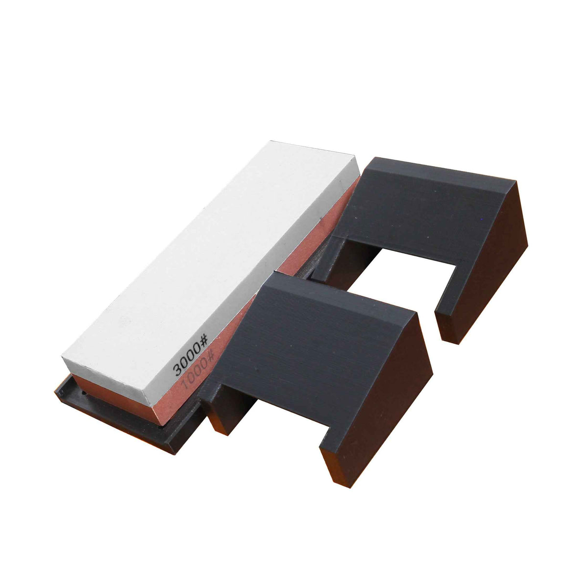 Veitsikauppa Teroituskivi 1000/3000 Grit teroituskivi kulmaohjaimilla, keittiöveitsien tarkkaan teroitukseen, musta jalusta mukana