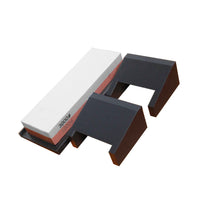 Veitsikauppa Teroituskivi 1000/3000 Grit teroituskivi kulmaohjaimilla, keittiöveitsien tarkkaan teroitukseen, musta jalusta mukana