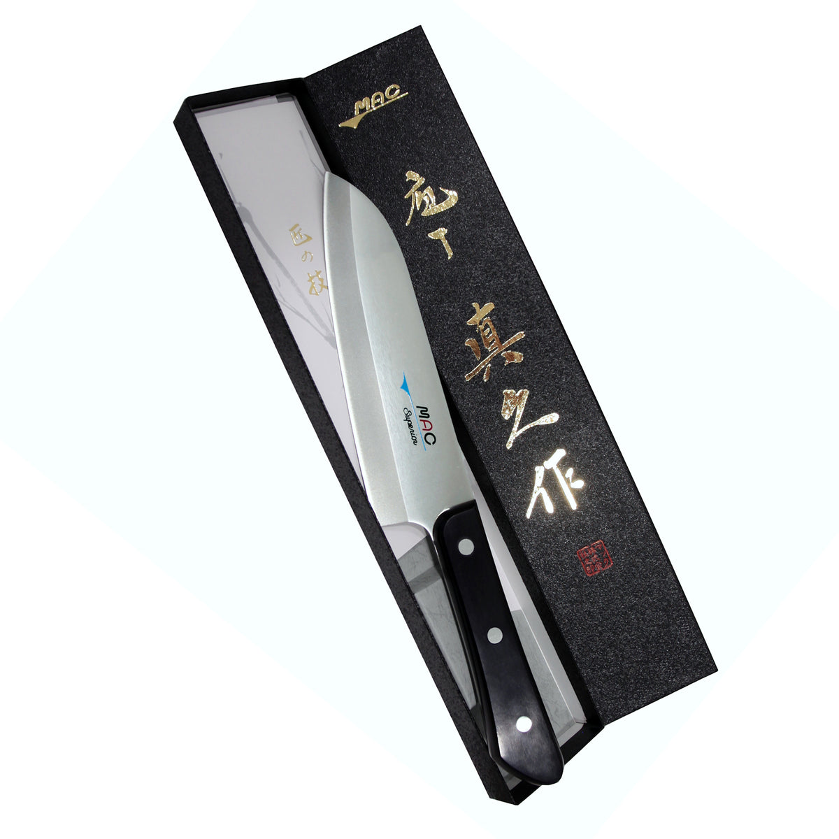 MAC Superior santoku SK-65 17 cm pakkauksessa, musta laatikko