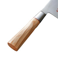 Suncraft Senzo Damascus kokkiveitsen 8-kulmio pakkapuukahva, ergonominen ja kestävä japanilainen muotoilu.