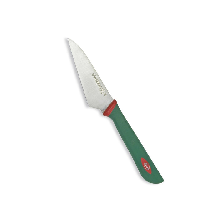 Sanelli Juuresveitsi 10 cm - Juuresten kuorimiseen, vihreällä ergonomisella kahvalla ja terävällä terällä keittiökäyttöön.