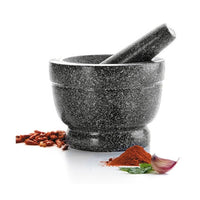 Lacor Kivimortteli Graniitti 14 x 10 cm murskaa tehokkaasti yrtit ja mausteet. Täydellinen keittiöväline mausteseosten valmistukseen.