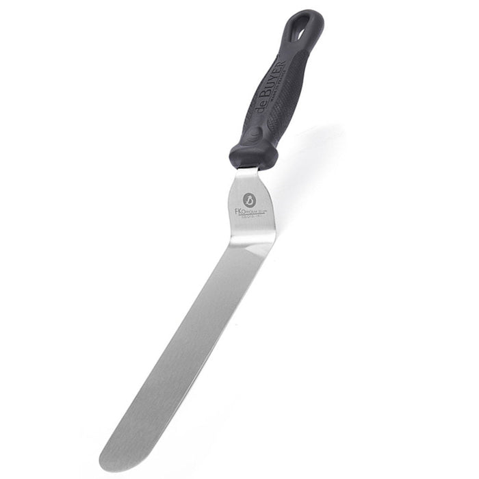 De Buyer paistinlasta 20 cm kulmalla, joustava ruostumaton teräs ja ergonominen polyamidikahva. Täydellinen tarkkaan ruoan kääntämiseen.
