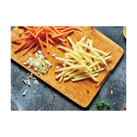 Börner V6 Mandoliinilla valmistetut ranskanperunat ja porkkanasuikaleet, ihanteellinen väline kotikokkien käyttöön.