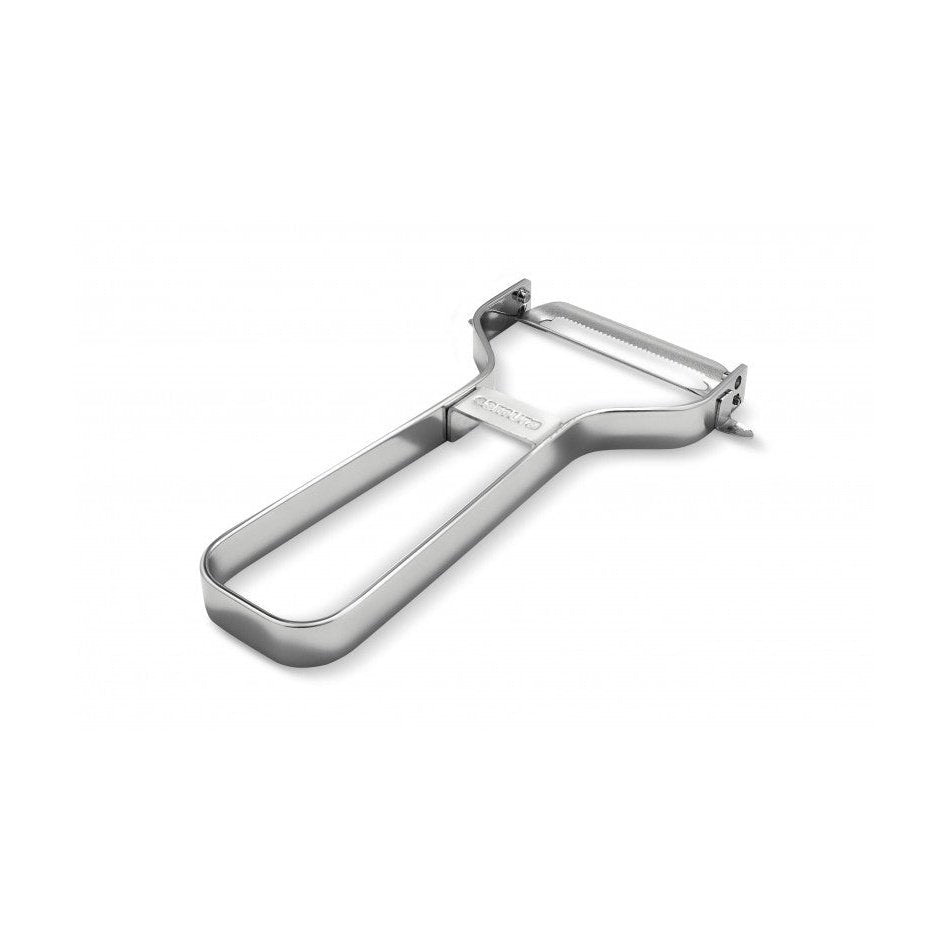 Ruostumattomasta teräksestä valmistettu Samura Skinner kuorija, ergonominen muotoilu ja liikkuva hammastettu terä tehokkaaseen kuorintaan.