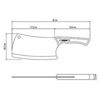 Tramontina Black Lihakirves, 18 cm, tekniset mitat. Ergonominen muotoilu, ruostumaton teräs ja tummaksi oksidoitu terä.