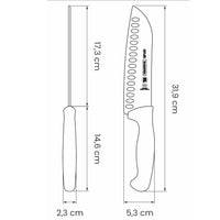 Tramontina Professional Santokuveitsi Ovaalihiottu, 17,5 cm