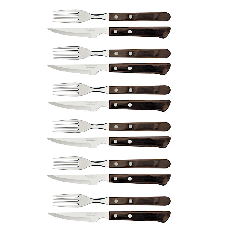 Tramontina aterimet 6 haarukkaa ja 6 veistä hammastuksella