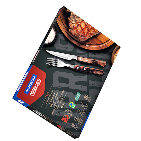 Tramontina  Churrasco Pihviaterimet Polywood, 12 osaa