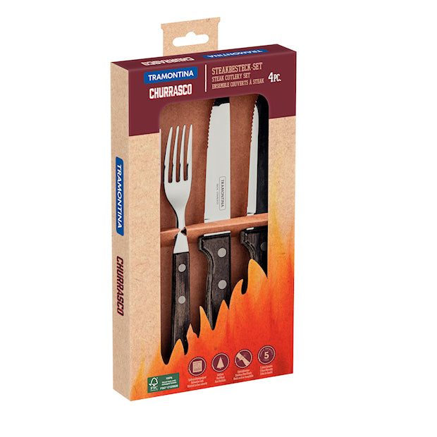 Tramontina Pihviaterimet Gaucho Polywood - 4 osaa