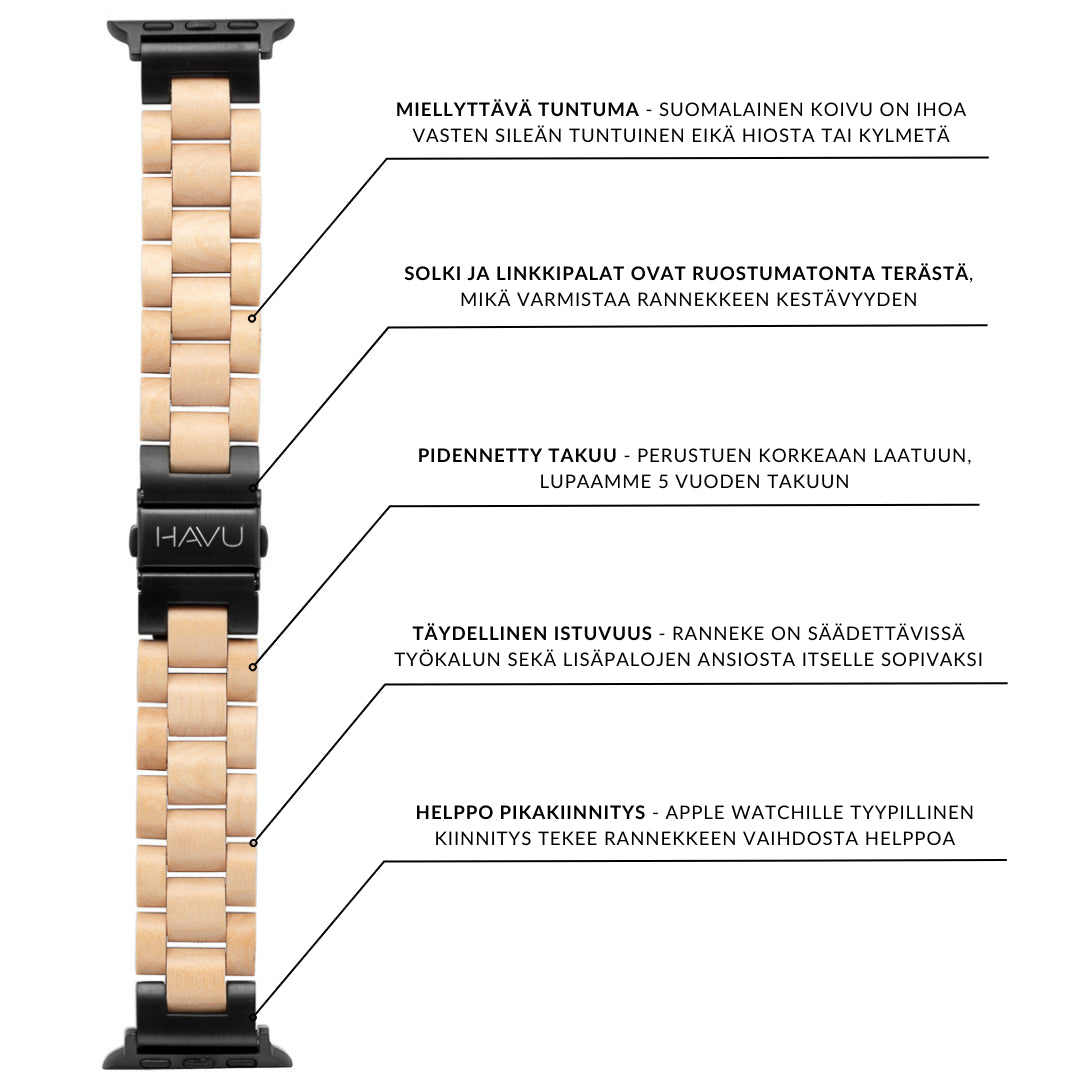 Apple Watch -ranneke, koivu