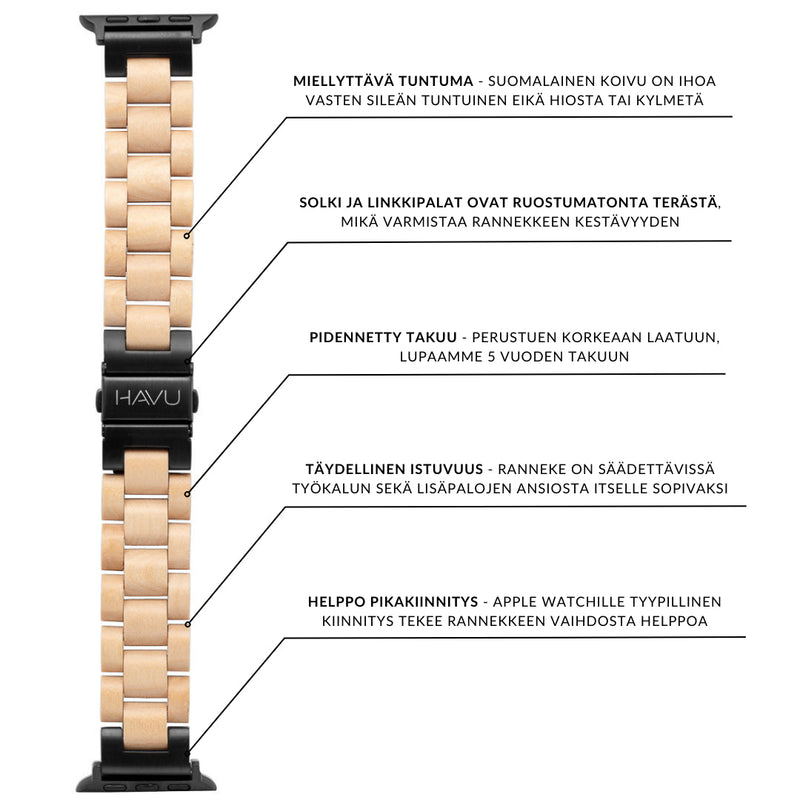 Apple Watch -ranneke, koivu