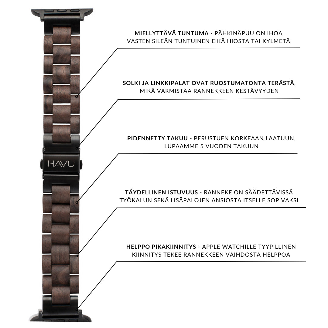 Apple Watch -ranneke, pähkinäpuu