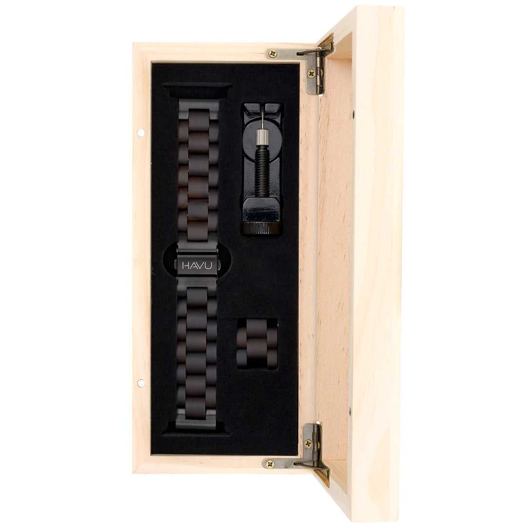 Puinen ranneke, eebenpuu (18mm, 20mm, 22mm)