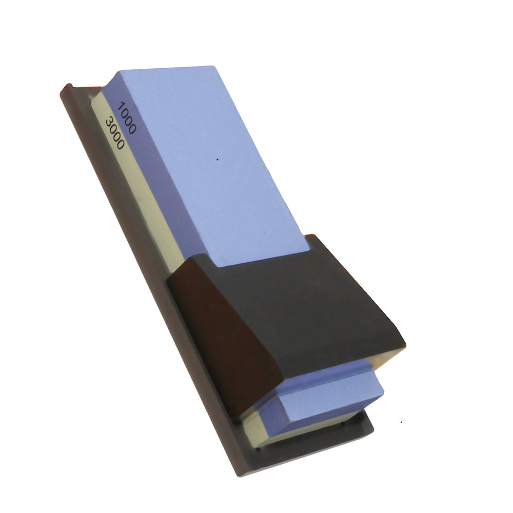 Veitsikauppa Sharpening Stone 1000/ 3000 Grit, With Angle Guides 15/ 20 Degrees