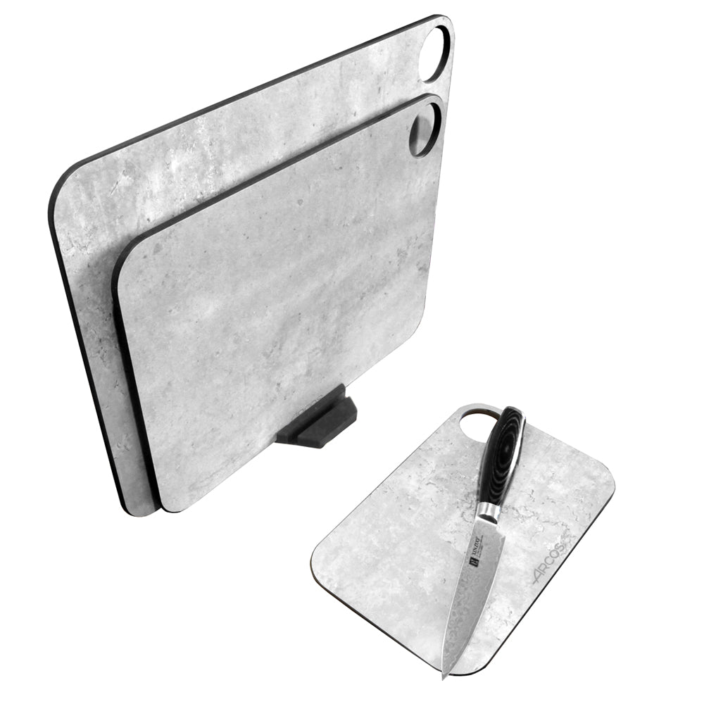 Arcos Träfiber Skärbräda med Ställ, marmormönster, 4 delar