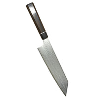 Suncraft Senzo Damascus Kiritsuke veitsi, 20 cm, VG10-terä ja ergonominen pakkapuu-kahva. Japanilainen huippulaatuinen kokkiveitsi.