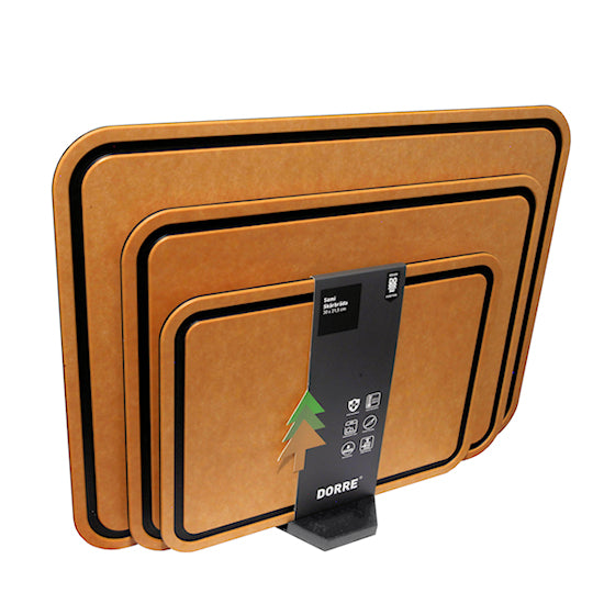 Dorre Sami Puukuitu Leikkuulautasetti ja Säilytysteline, 4 osaa