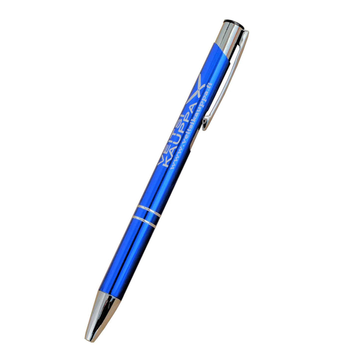 Sininen kuulakärkikynä metallisella rungolla