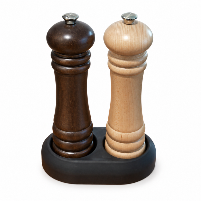 Zassenhaus Berlin Pippuri- ja Suolamylly 24 cm ja Teline, setti 3 osaa