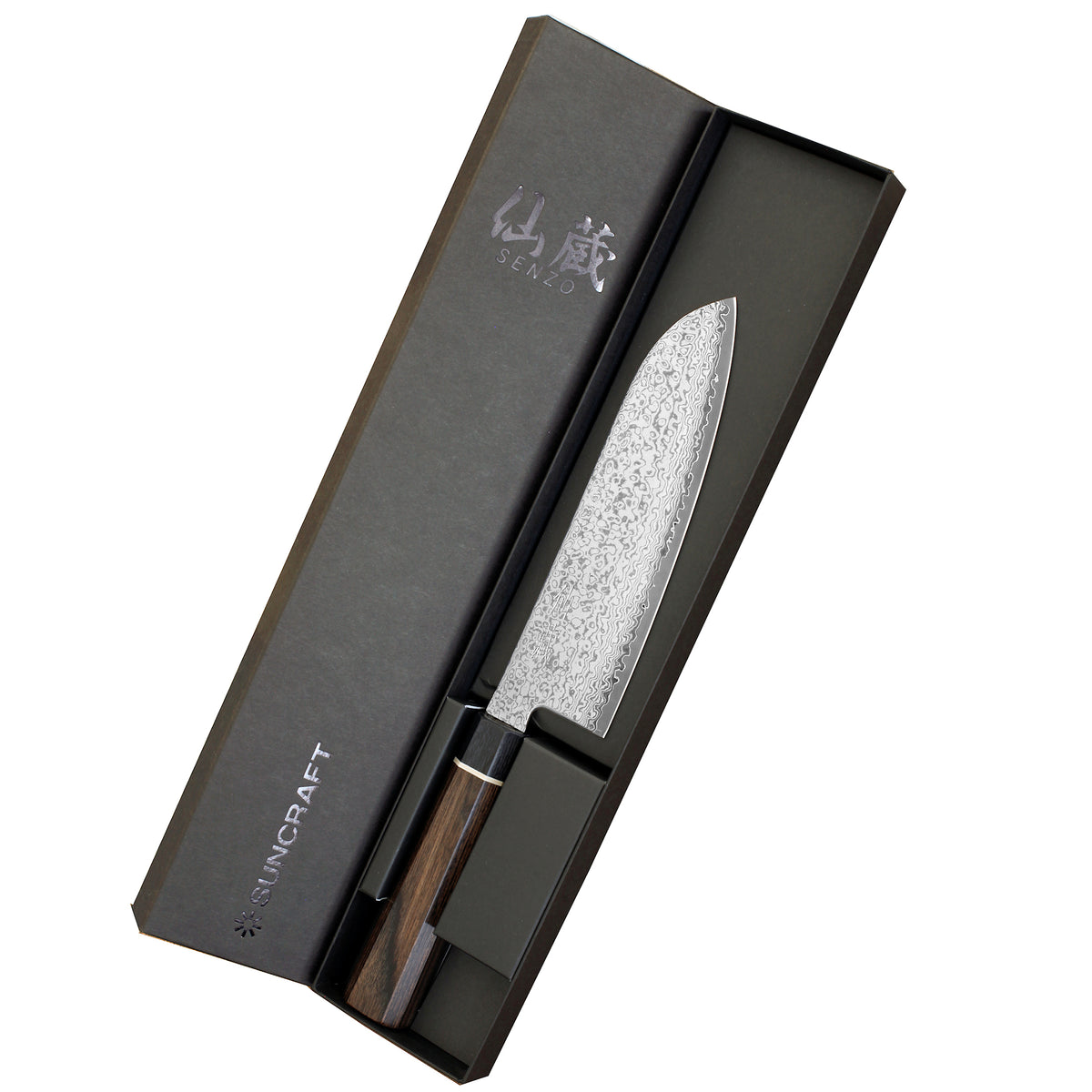 Suncraft Senzo  Black Santoku Knife 33 layers, 17 cm