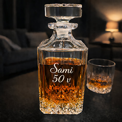 Dorre Viskisetti Kaiverruksella Kristallilasia, 7 osaa