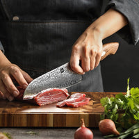 Xinzuo Jiang Damascus Santoku, 18 cm