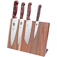 Victorinox veitsisarja puukahva, 5 osaa, kokkiveitsi, sahalaita ovaalihiottu santoku, ,vihannesveitsi veitsimagneetti