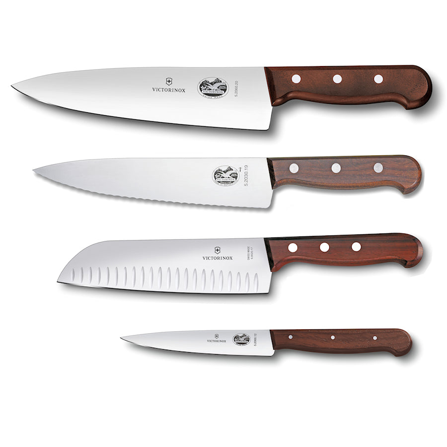 Victorinox Veitsisarja Puukahvoilla ja Dorre Kira 2-puolinen veitsimagneetti, 5 osaa