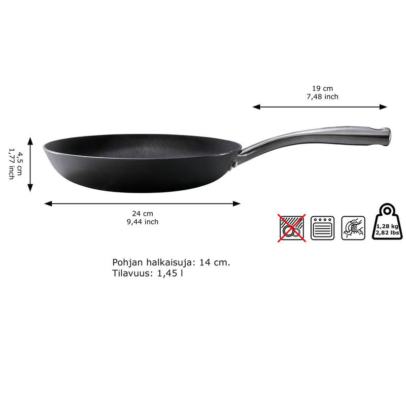 Skottsberg Kevyt Valurautapannu, 24 cm