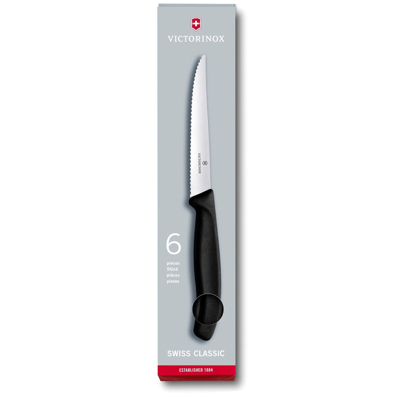 Victorinox Swiss Classic Wavy Edge Pointed Steak Knife Set 6 pcs