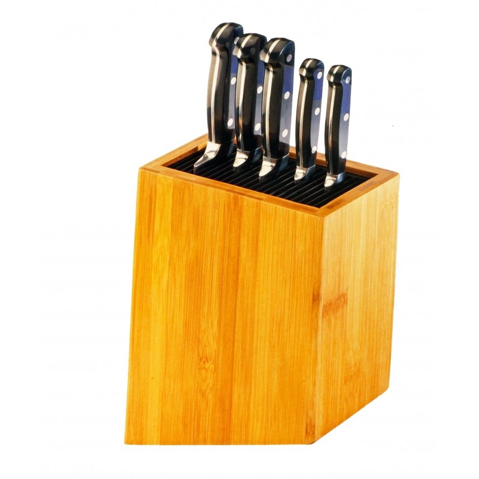 Grunwerg Knifeblock Bamboo Wood